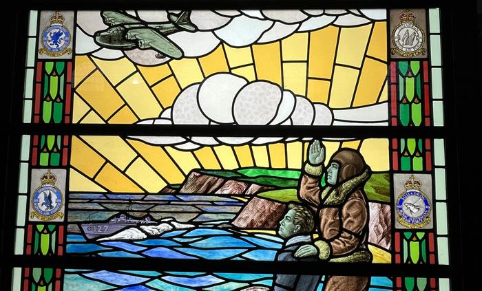 A close-up of the Pembroke Dock Memorial Window